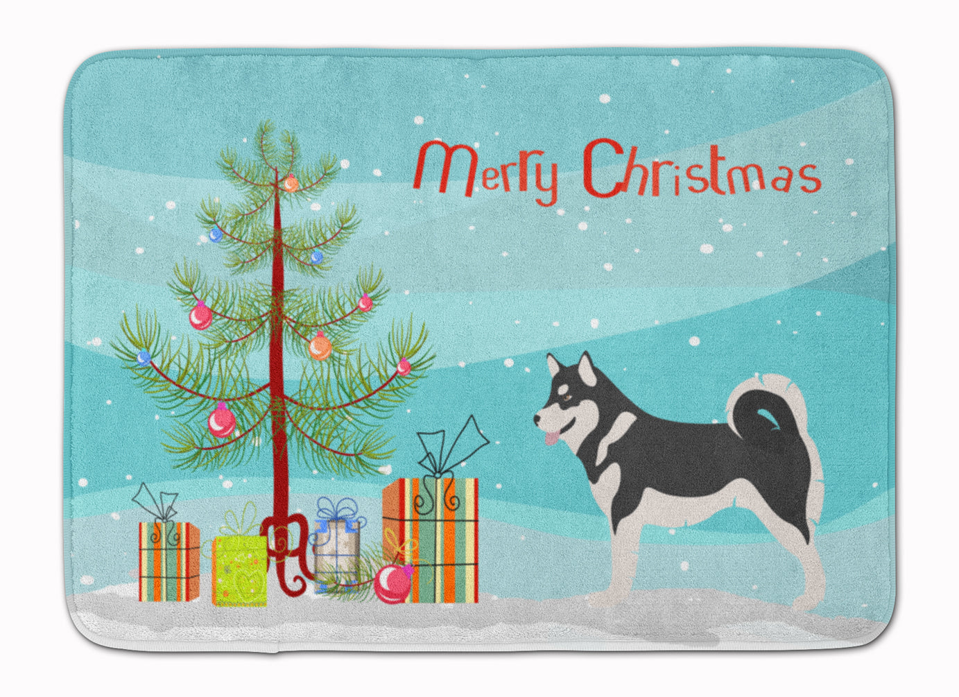 Alaskan Malamute Christmas Machine Washable Memory Foam Mat BB8486RUG - the-store.com