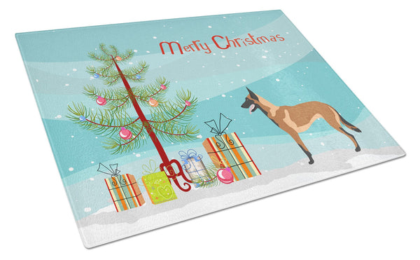 Malinois Belgian Shepherd  Christmas Glass Cutting Board Large BB8494LCB by Caroline's Treasures