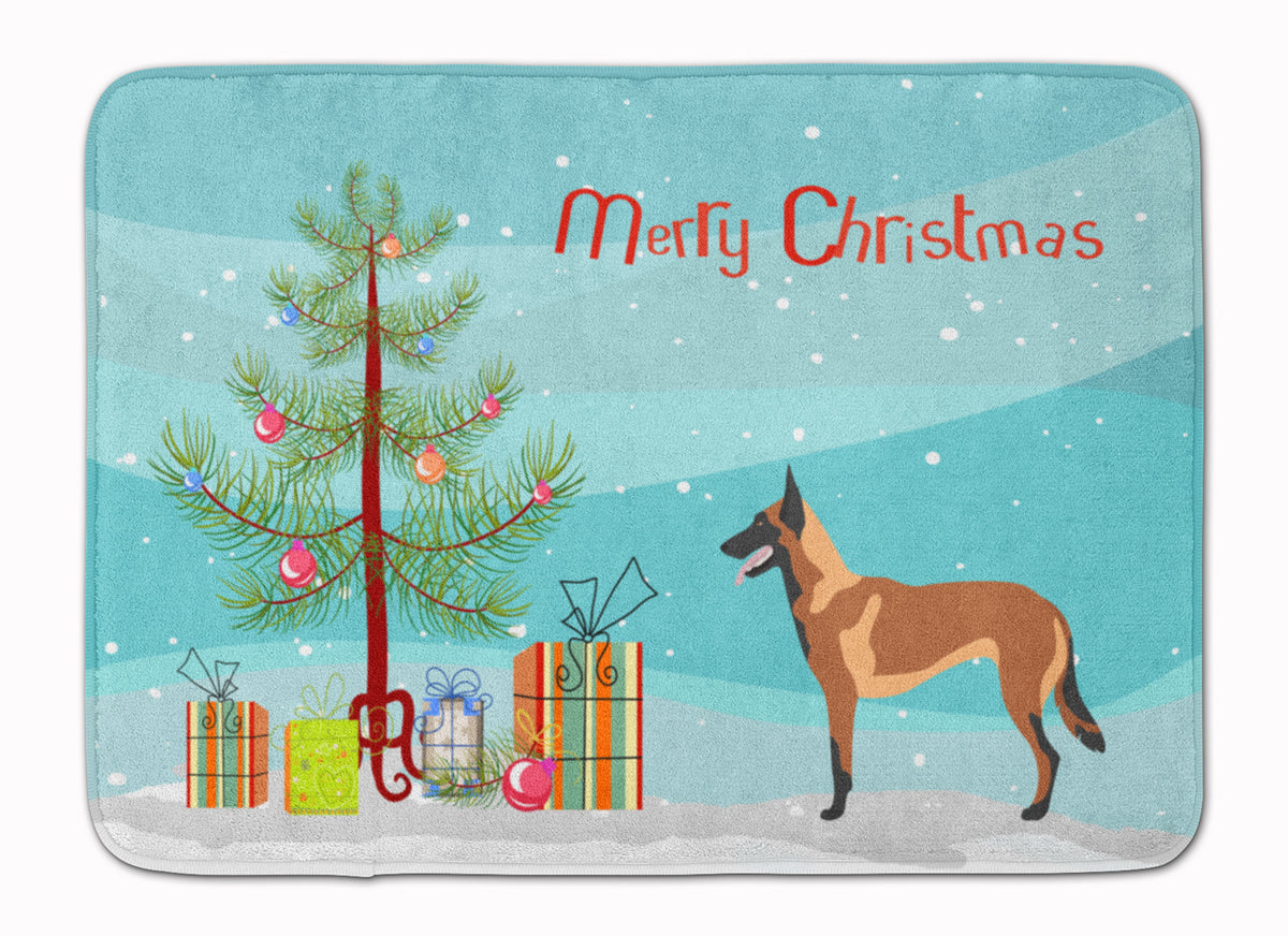 Malinois Belgian Shepherd  Christmas Machine Washable Memory Foam Mat BB8494RUG - the-store.com