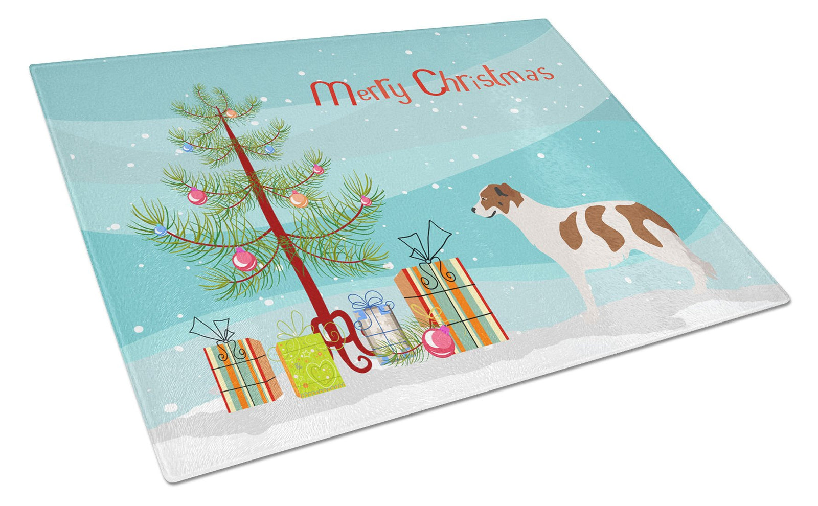 Aidi Atlas Mountain Dog Christmas Glass Cutting Board Large BB8496LCB by Caroline's Treasures