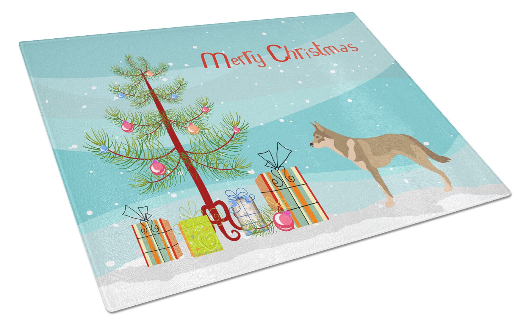 Czechoslovakian Wolfdog Christmas Glass Cutting Board Large BB8497LCB by Caroline's Treasures