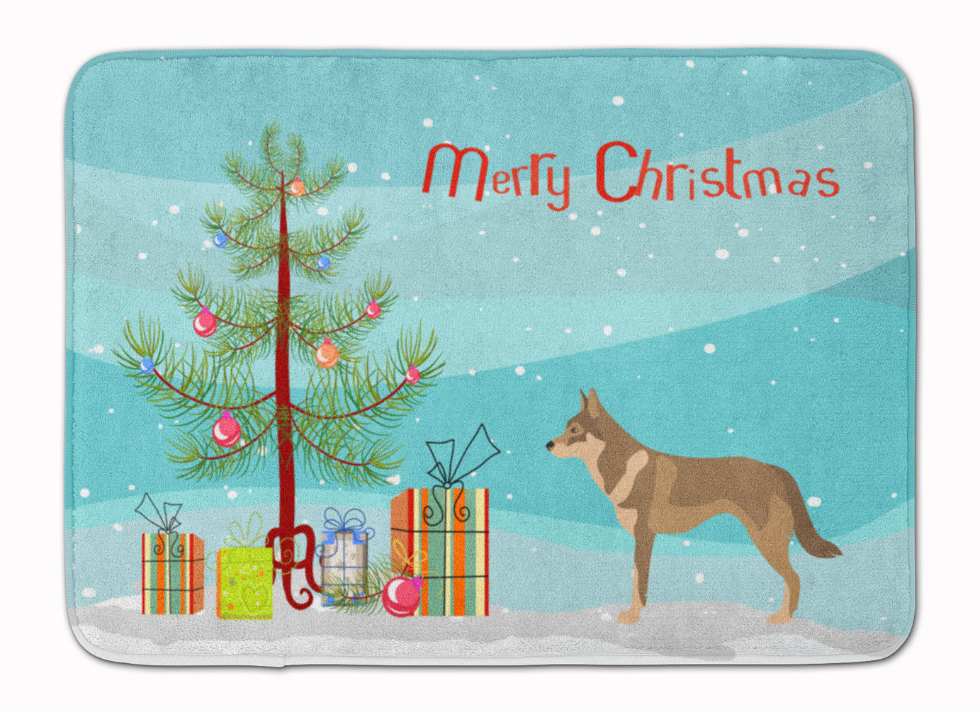 Czechoslovakian Wolfdog Christmas Machine Washable Memory Foam Mat BB8497RUG - the-store.com