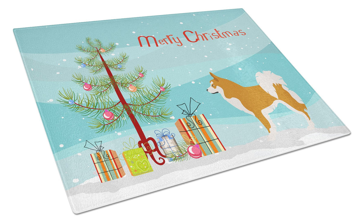 Icelandic Sheepdog Christmas Glass Cutting Board Large BB8502LCB by Caroline&#39;s Treasures