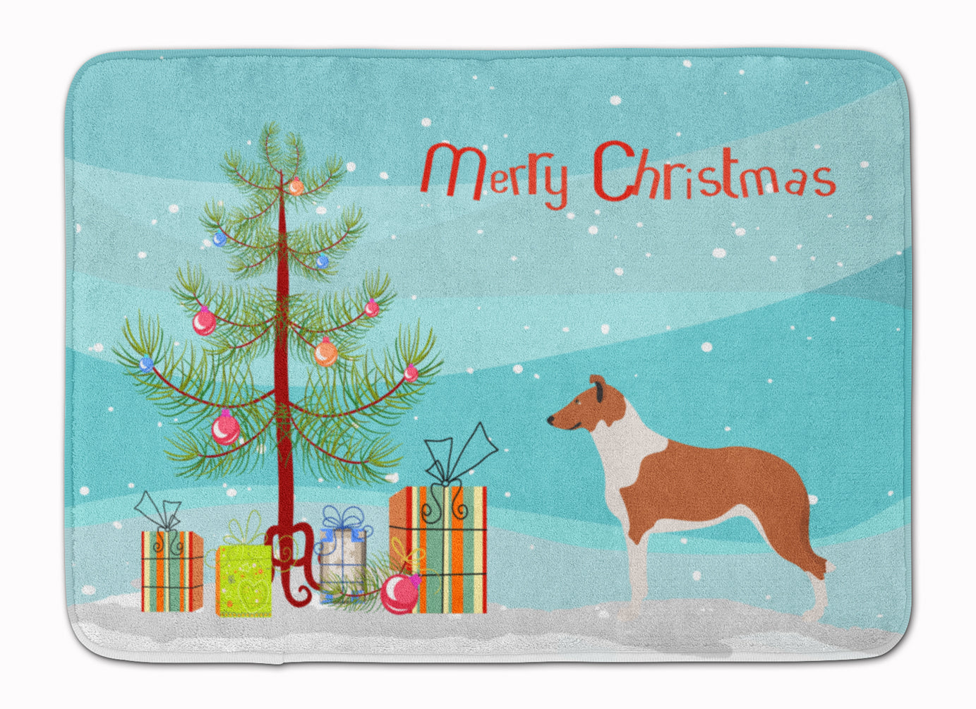 Smooth Collie Christmas Machine Washable Memory Foam Mat BB8504RUG - the-store.com