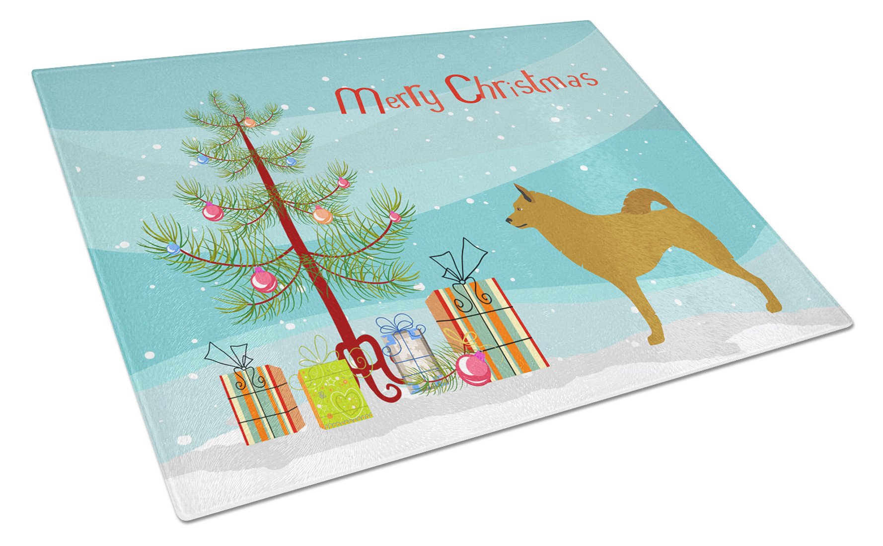 Finnish Spitz Christmas Glass Cutting Board Large BB8505LCB by Caroline's Treasures