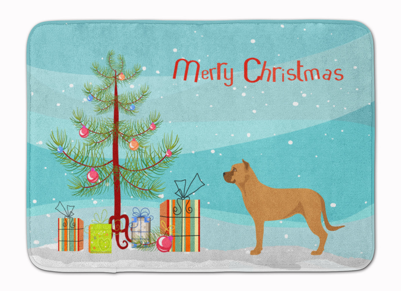 Alano Espanol Spanish Bulldog Christmas Machine Washable Memory Foam Mat BB8506RUG - the-store.com