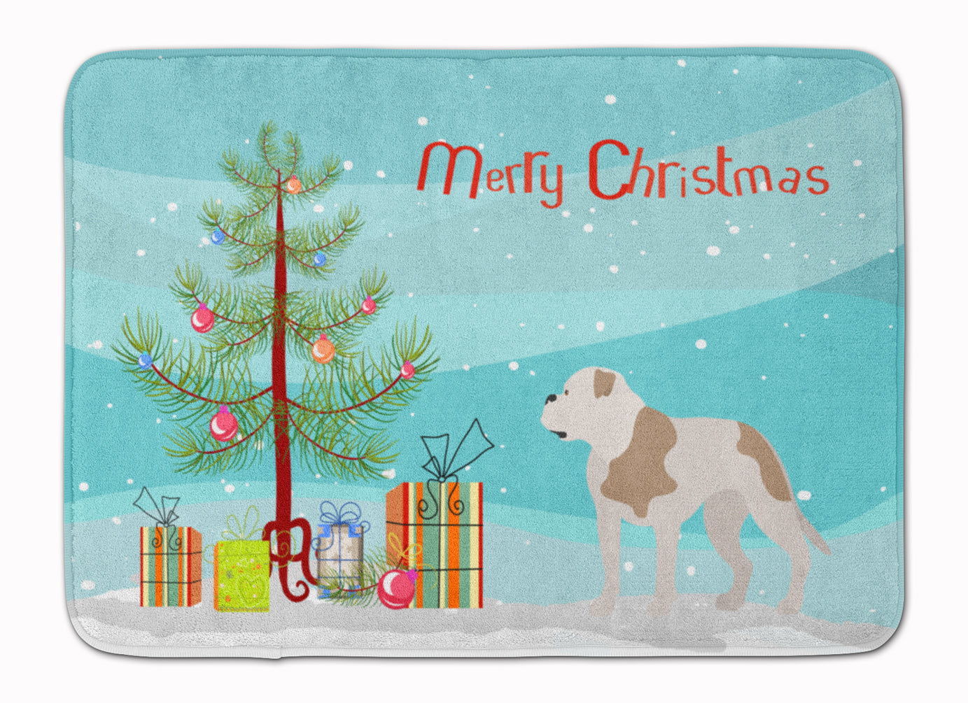 American Bulldog Christmas Machine Washable Memory Foam Mat BB8510RUG - the-store.com