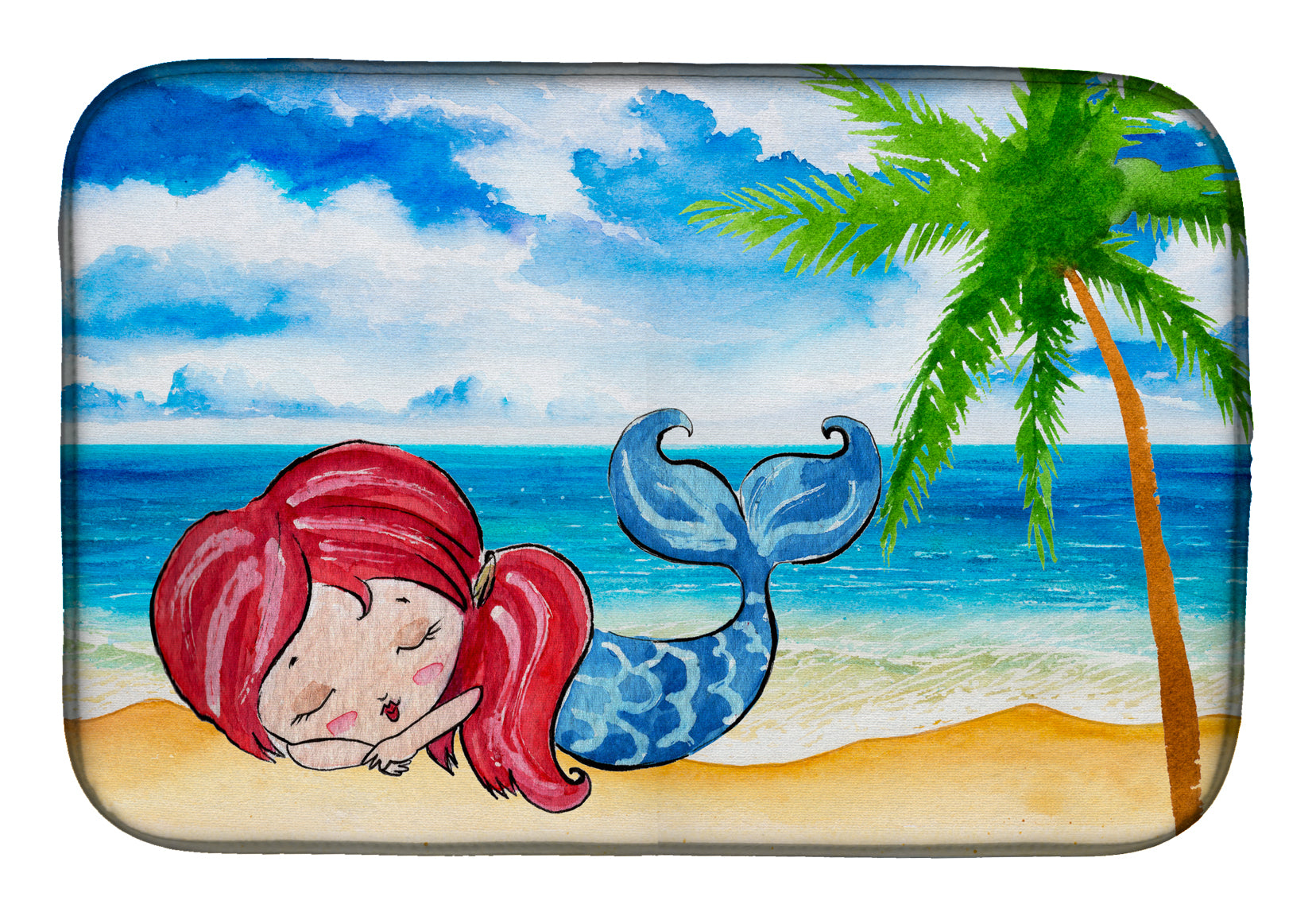 Mermaid on the Beach Dish Drying Mat BB8513DDM  the-store.com.