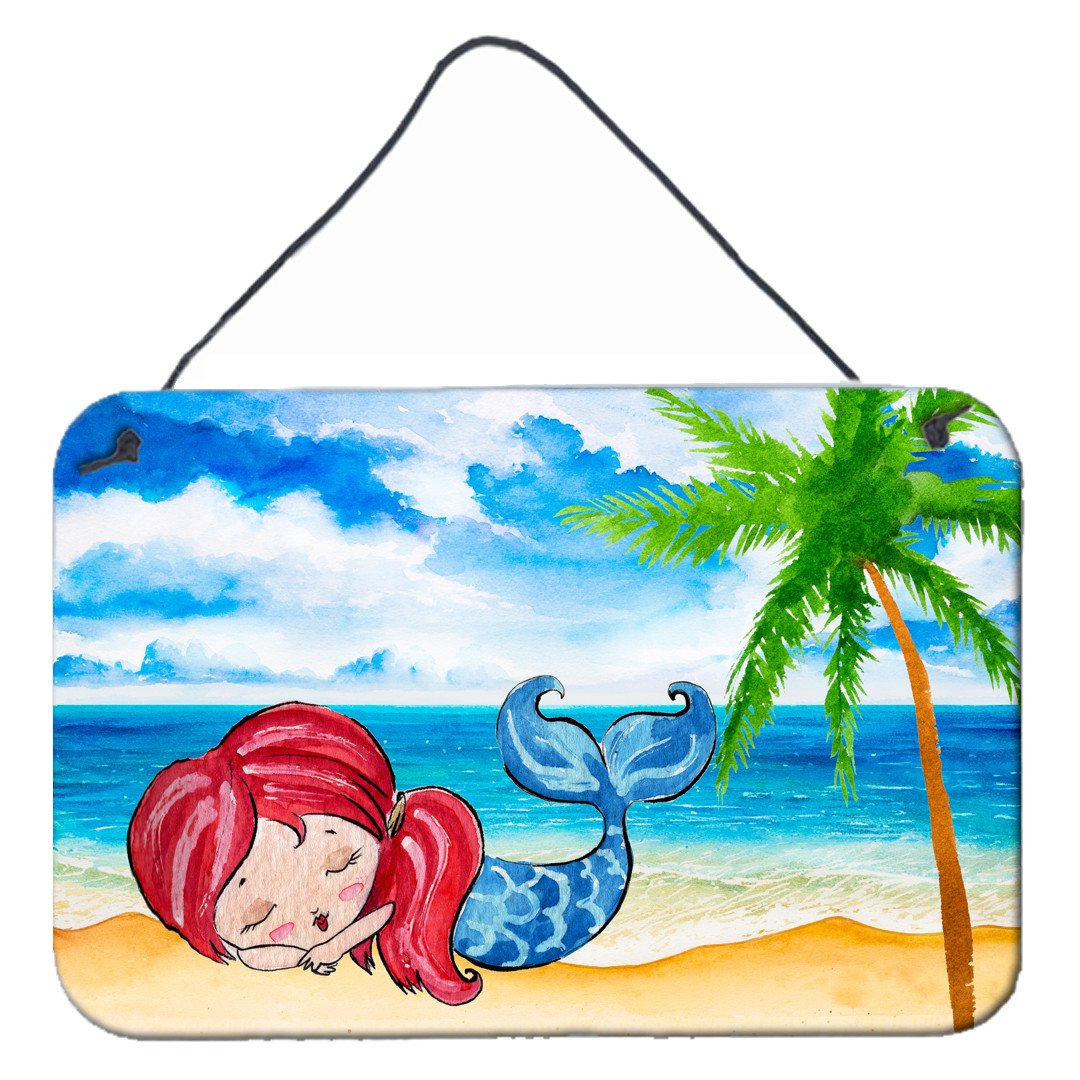 Mermaid on the Beach Wall or Door Hanging Prints BB8513DS812 by Caroline's Treasures