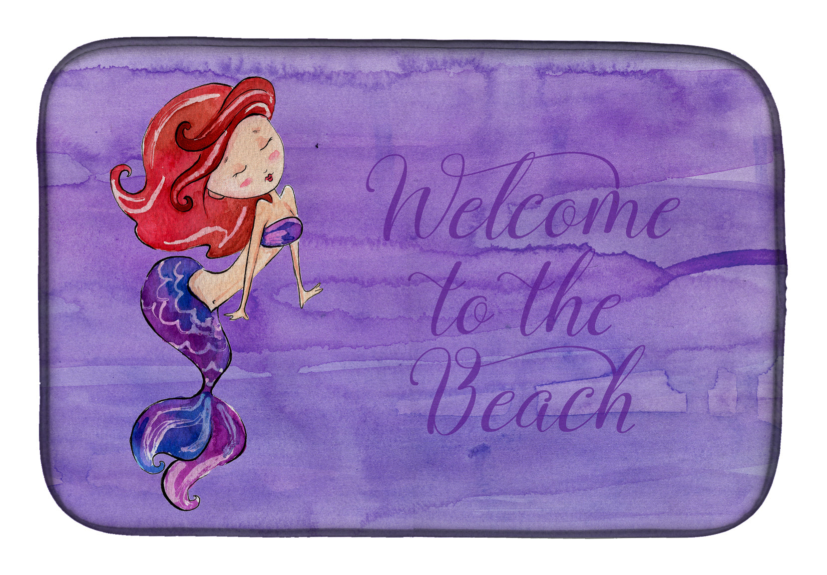 Mermaid Welcome Purple Dish Drying Mat BB8514DDM  the-store.com.