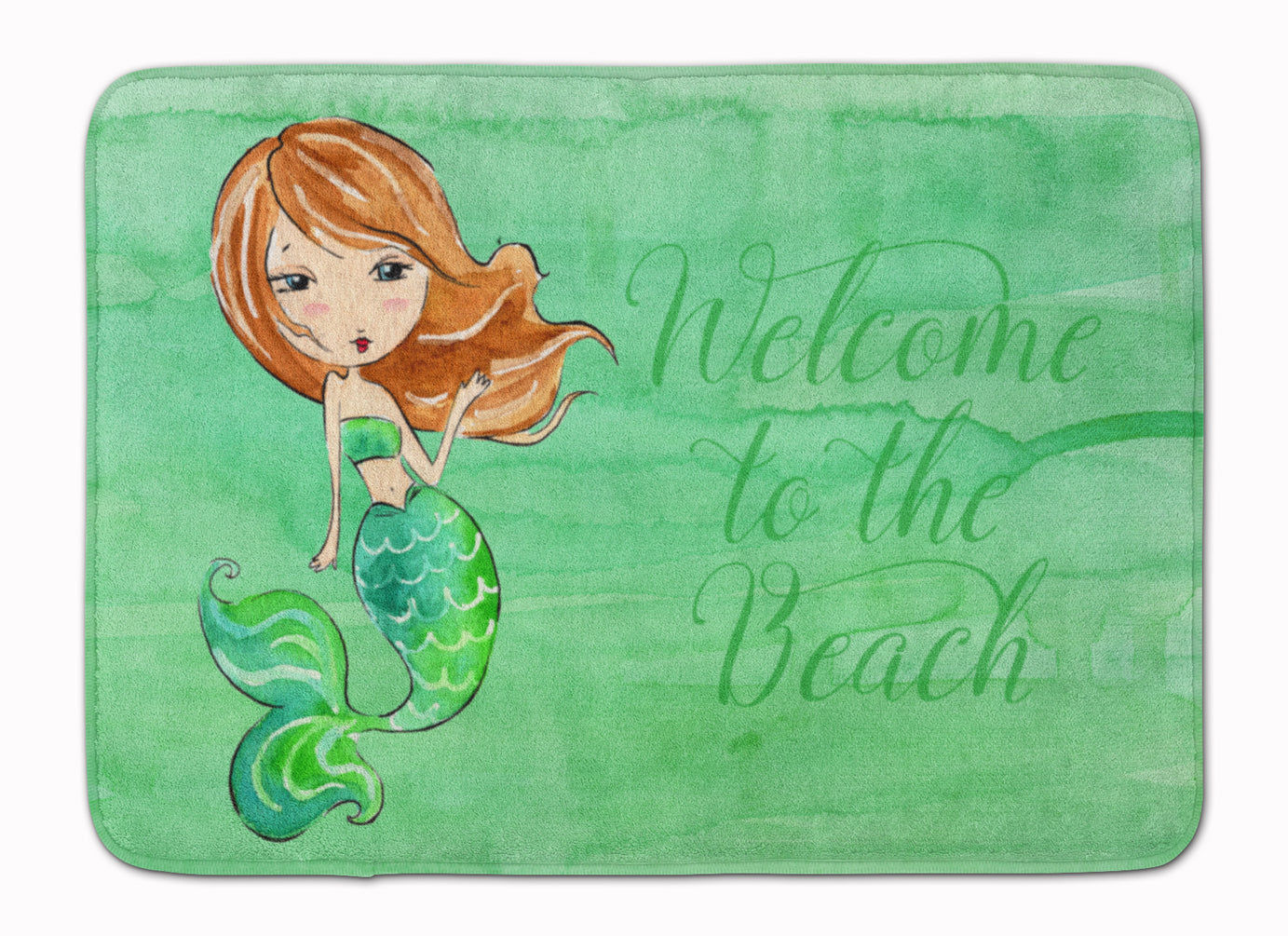 Mermaid Welcome Green Machine Washable Memory Foam Mat BB8515RUG - the-store.com