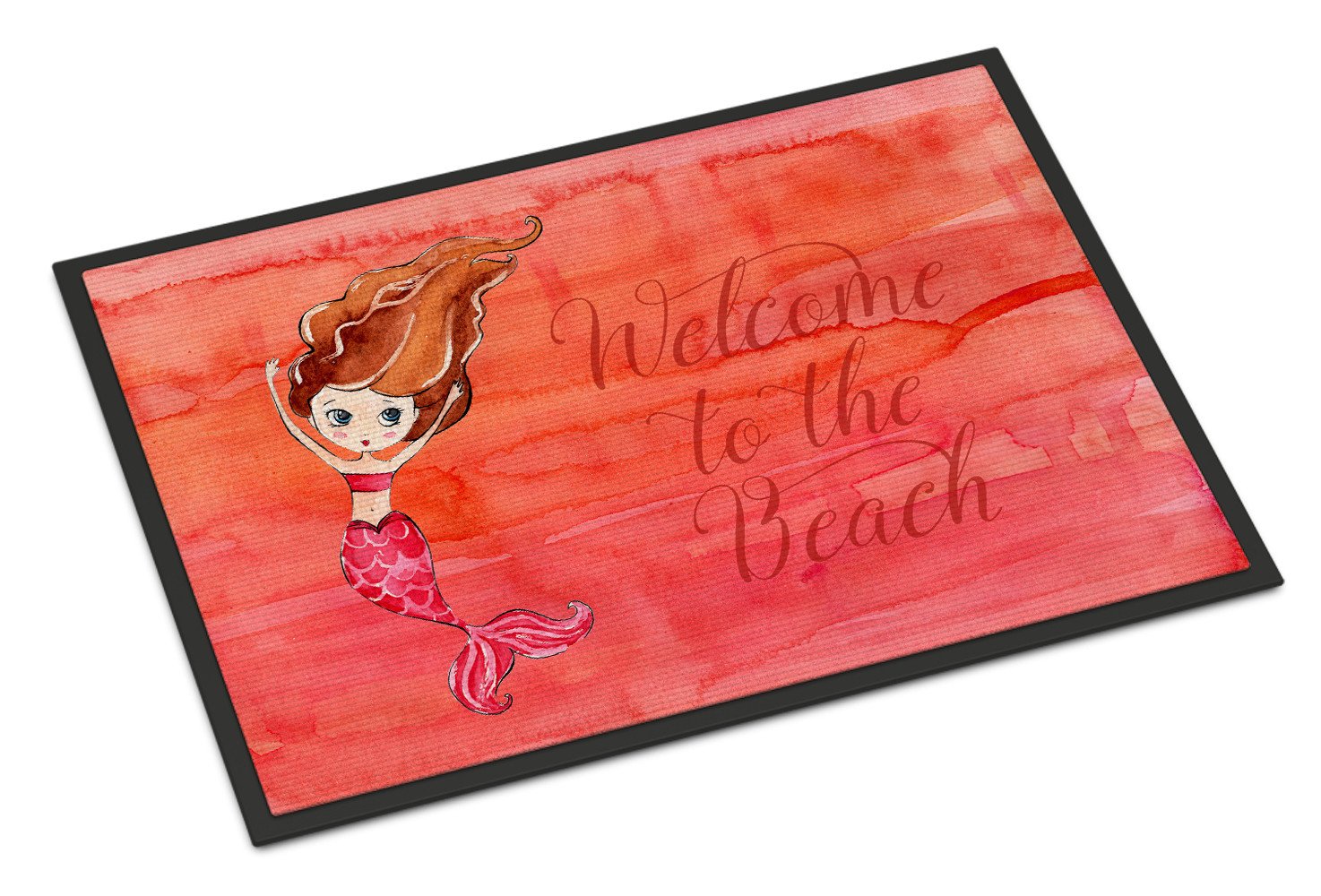 Mermaid Welcome Red Indoor or Outdoor Mat 24x36 BB8516JMAT by Caroline's Treasures