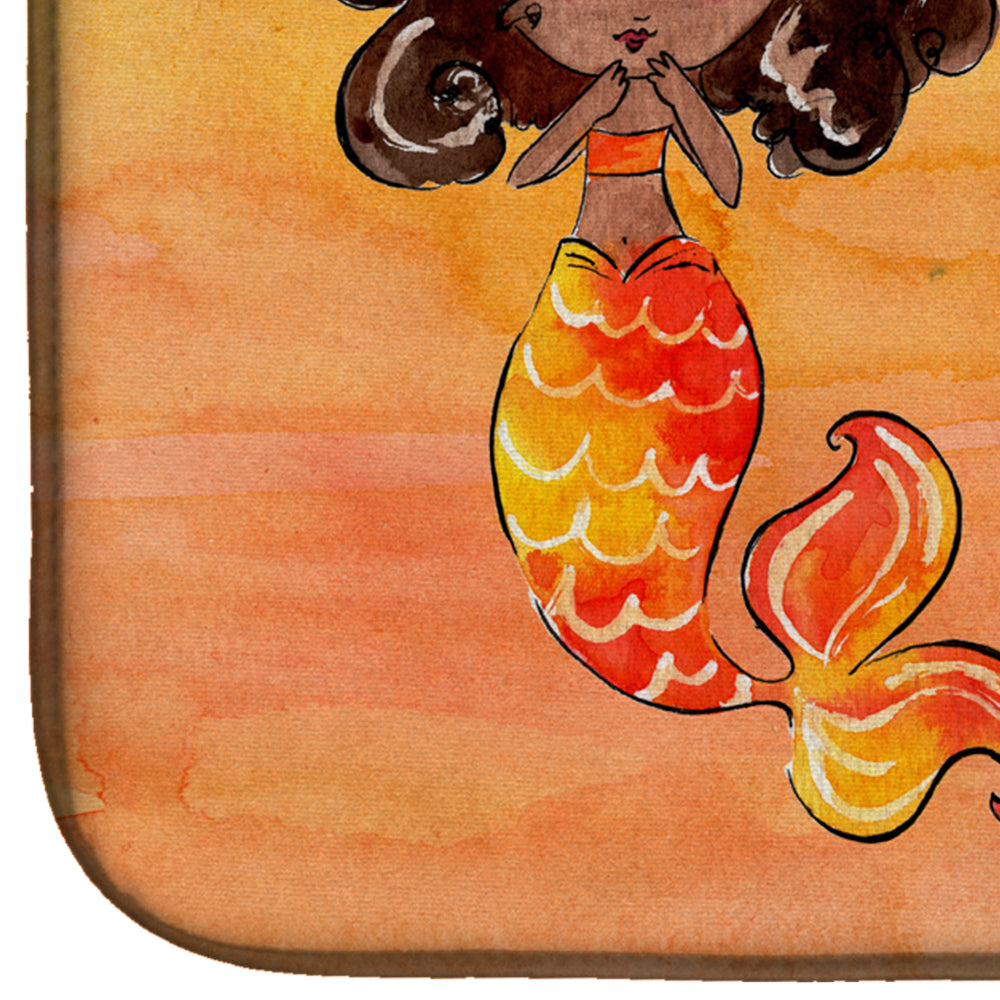 Mermaid Welcome Orange Dish Drying Mat BB8517DDM  the-store.com.