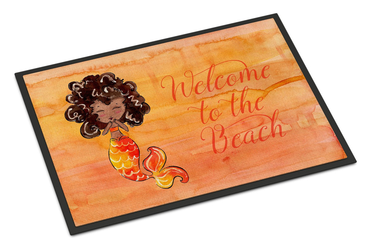 Mermaid Welcome Orange Indoor or Outdoor Mat 24x36 BB8517JMAT by Caroline&#39;s Treasures