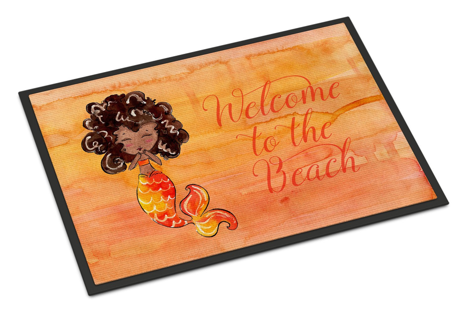 Mermaid Welcome Orange Indoor or Outdoor Mat 24x36 BB8517JMAT by Caroline's Treasures