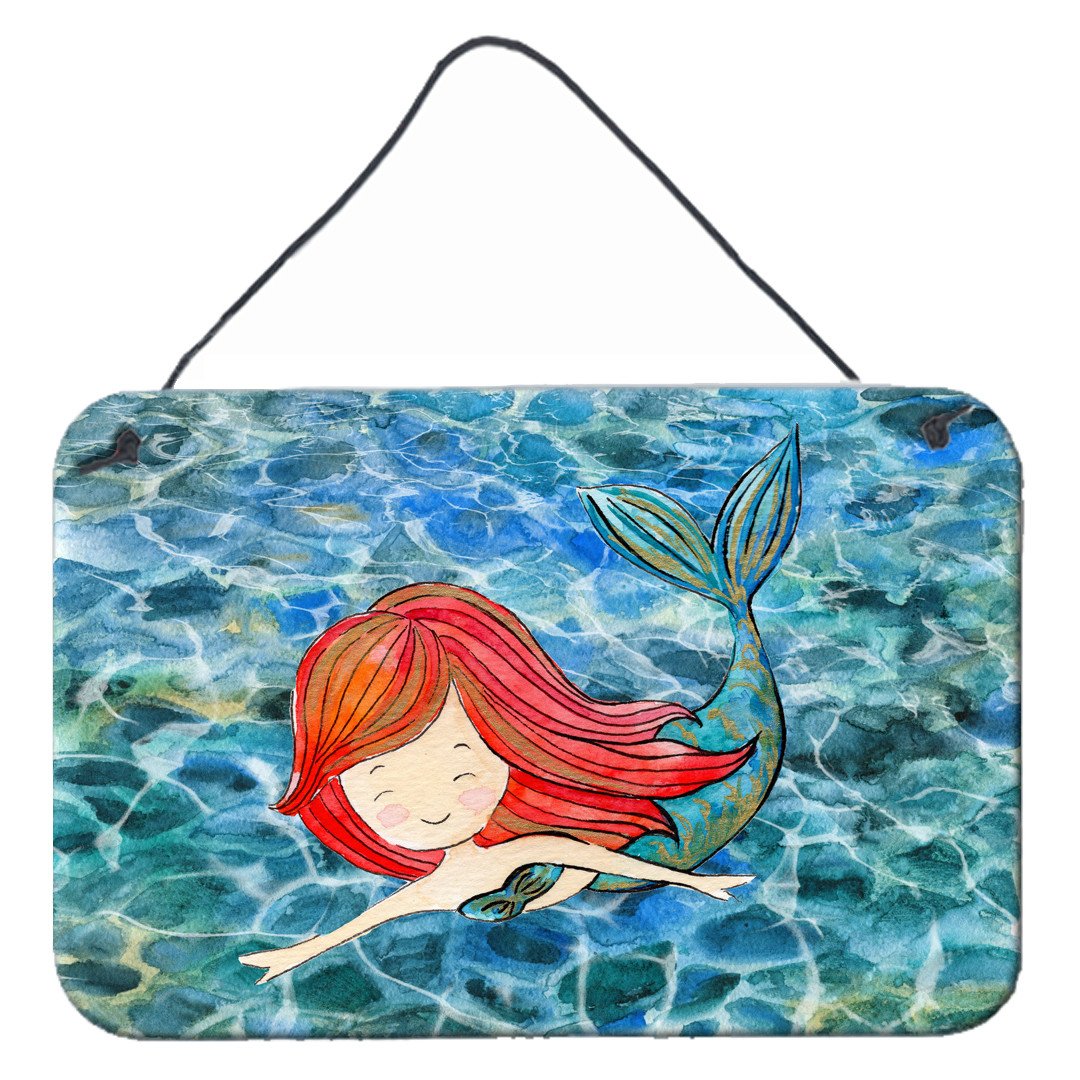 Mermaid Swimming Wall or Door Hanging Prints BB8518DS812 by Caroline's Treasures