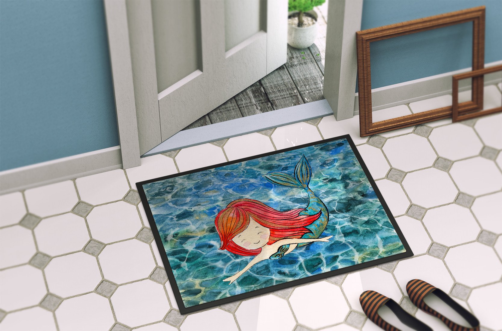 Mermaid Swimming Indoor or Outdoor Mat 24x36 BB8518JMAT by Caroline's Treasures