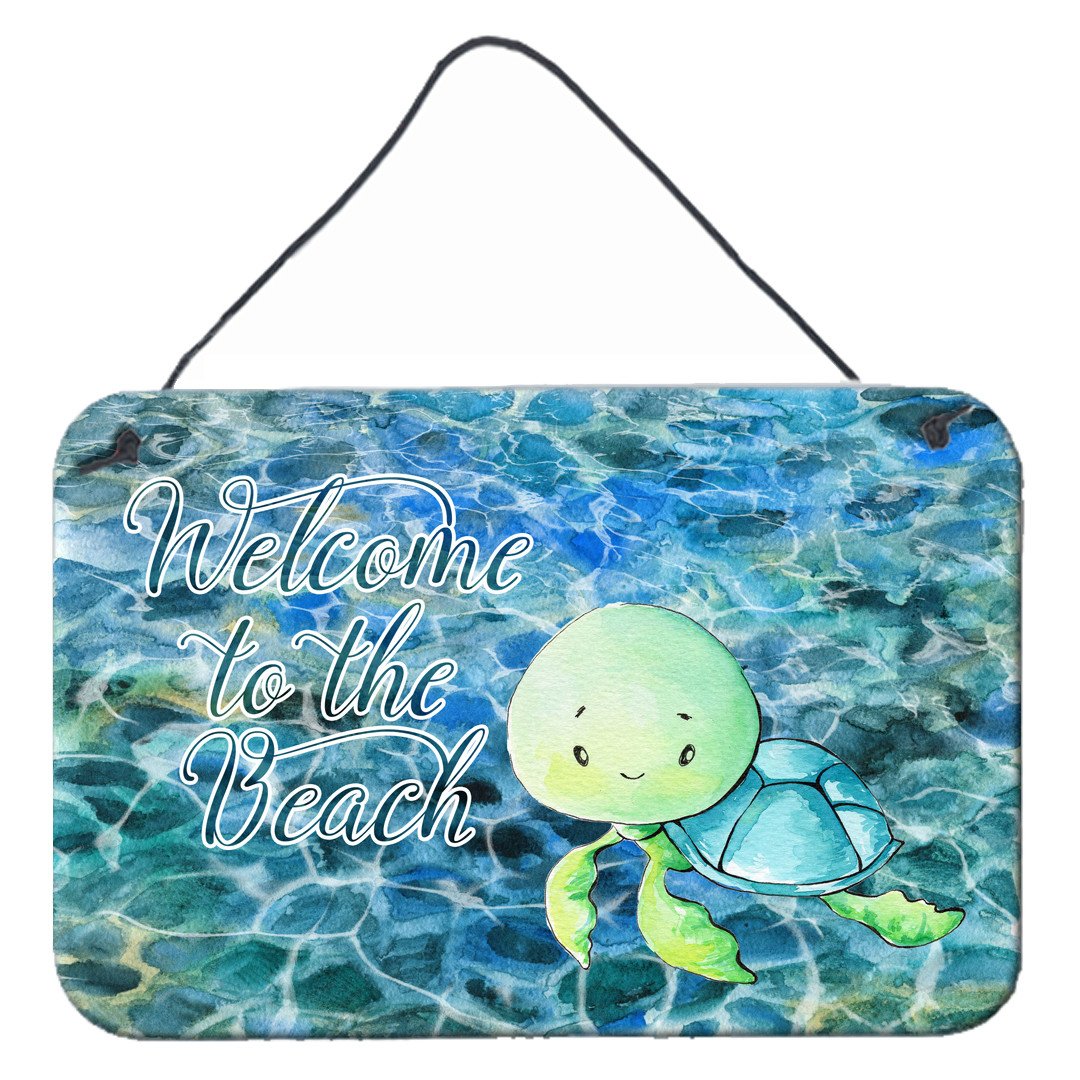 Sea Turtle Welcome Wall or Door Hanging Prints BB8520DS812 by Caroline's Treasures