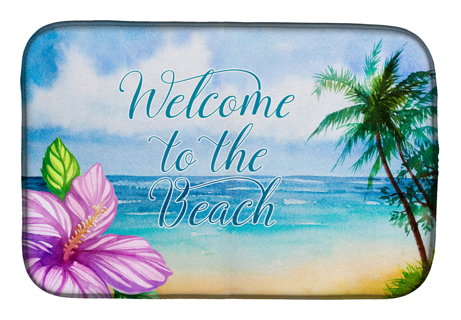 Beach Scene Welcome Dish Drying Mat BB8530DDM  the-store.com.