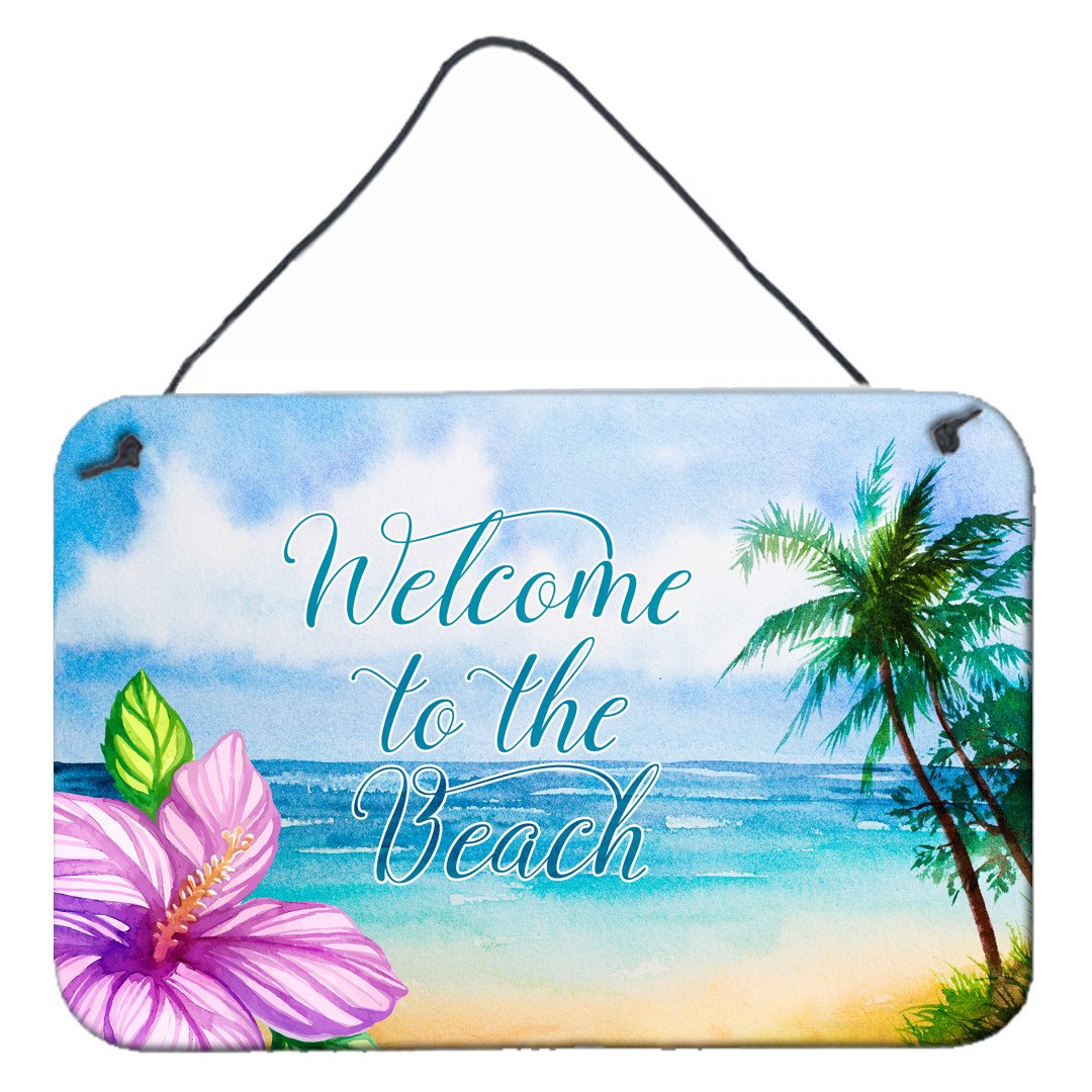 Beach Scene Welcome Wall or Door Hanging Prints BB8530DS812 by Caroline's Treasures