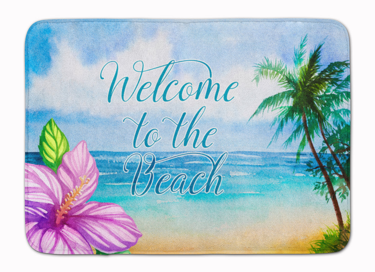 Beach Scene Welcome Machine Washable Memory Foam Mat BB8530RUG - the-store.com