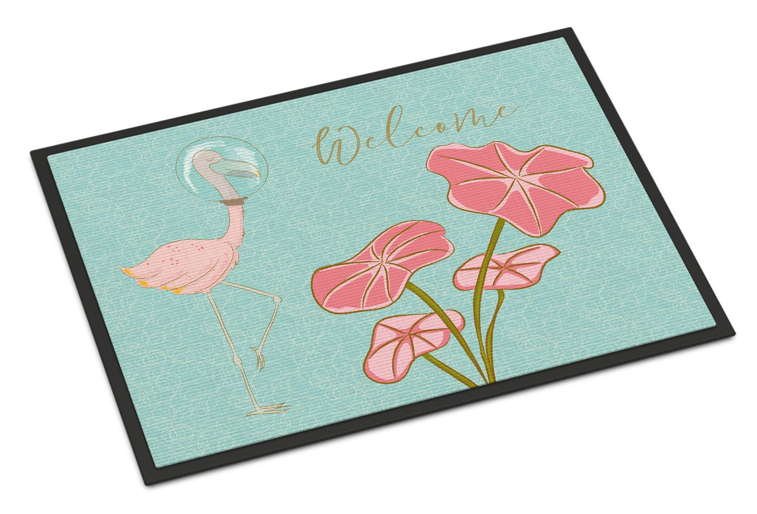 Flamingo Welcome Indoor or Outdoor Mat 24x36 BB8532JMAT by Caroline's Treasures