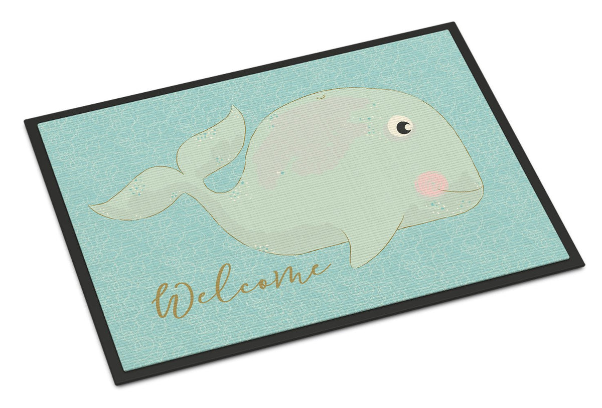 Whale Welcome Indoor or Outdoor Mat 24x36 BB8533JMAT by Caroline&#39;s Treasures