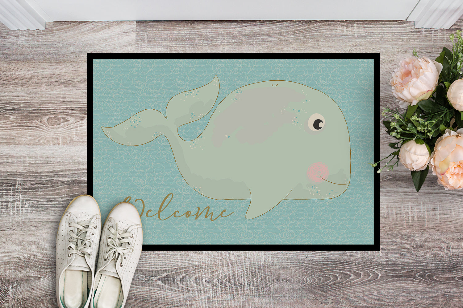 Whale Welcome Indoor or Outdoor Mat 18x27 BB8533MAT - the-store.com