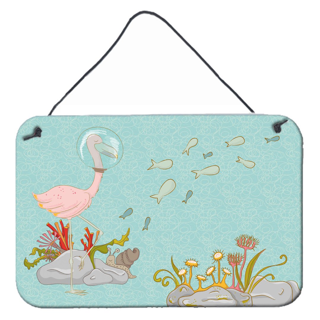 Flamingo Underwater Wall or Door Hanging Prints BB8535DS812 by Caroline's Treasures