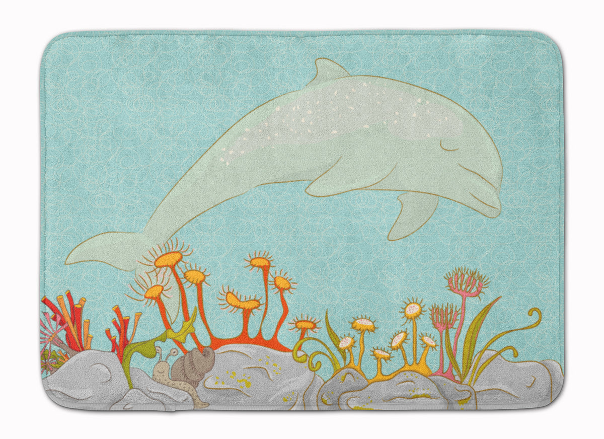 Dolphin Underwater Scene Machine Washable Memory Foam Mat BB8537RUG - the-store.com