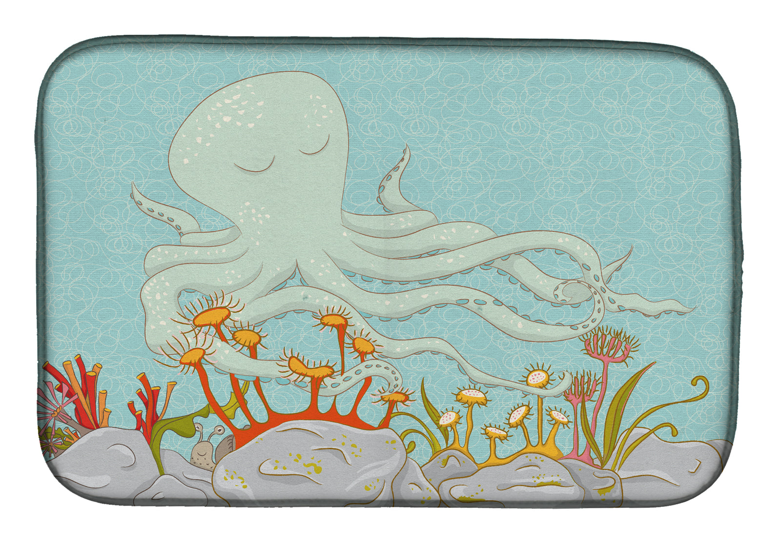 Octopus Underwater Scene Dish Drying Mat BB8538DDM  the-store.com.