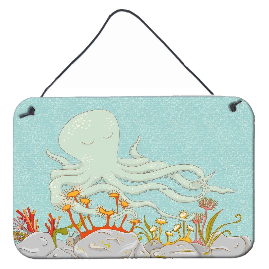 Octopus Underwater Scene Wall or Door Hanging Prints BB8538DS812 by Caroline's Treasures