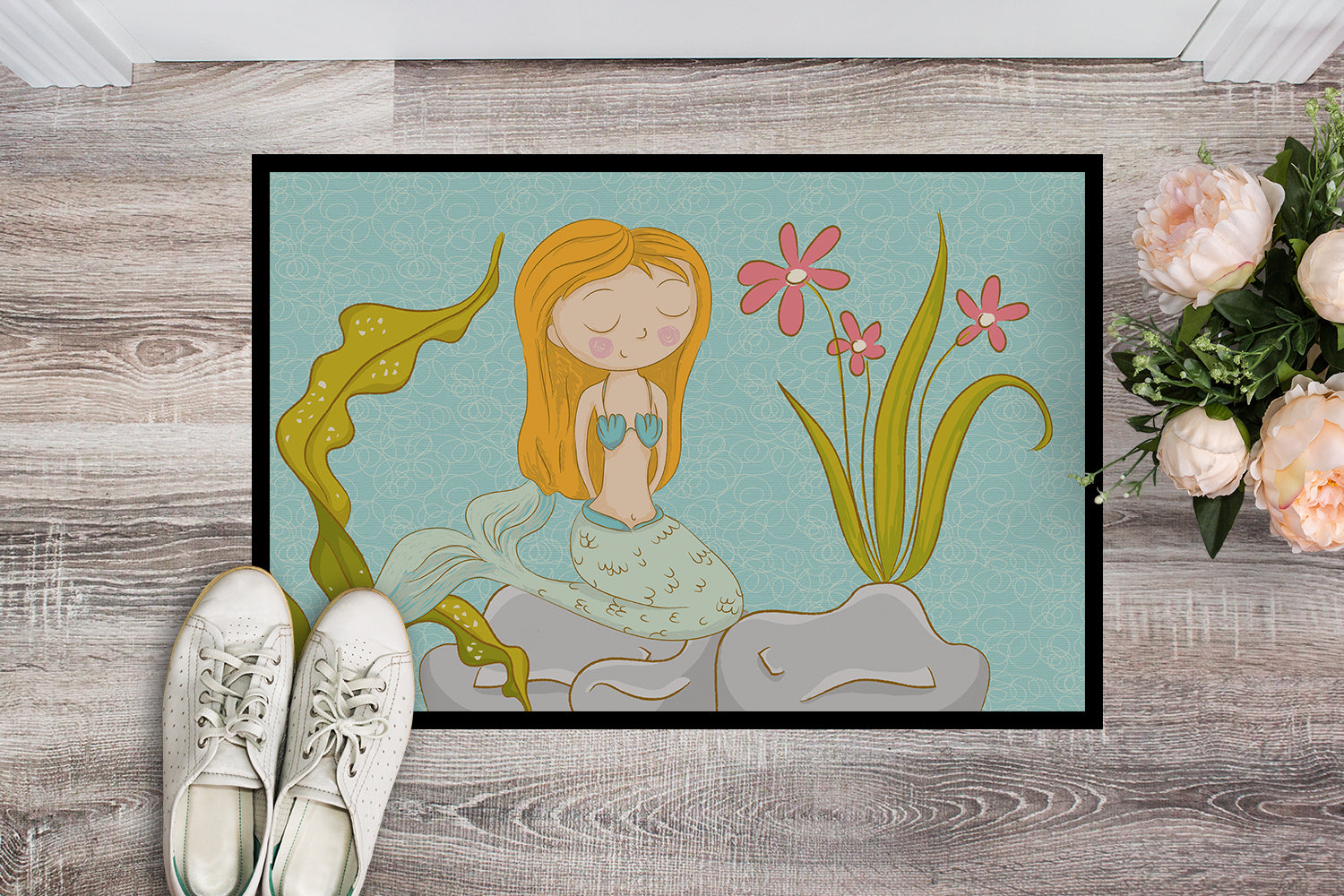 Mermaid Underwater Scene Indoor or Outdoor Mat 18x27 BB8539MAT - the-store.com