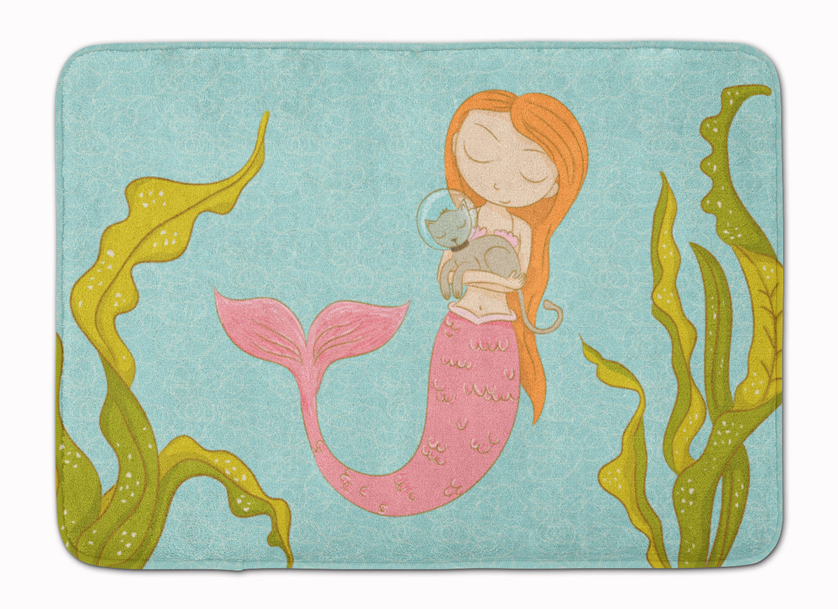 Mermaid and Cat Underwater Machine Washable Memory Foam Mat BB8540RUG - the-store.com