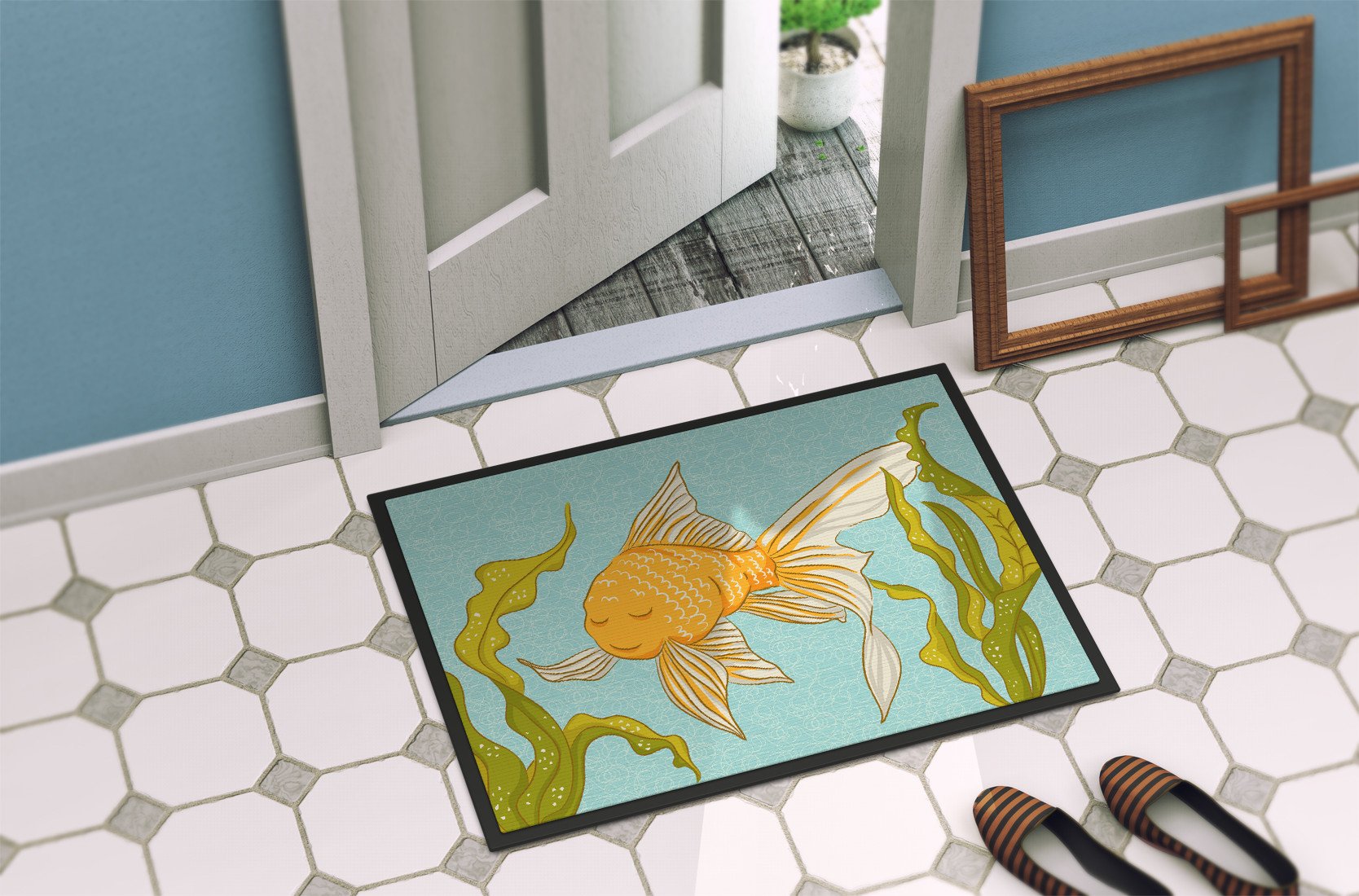 Gold Fish Indoor or Outdoor Mat 24x36 BB8544JMAT by Caroline's Treasures