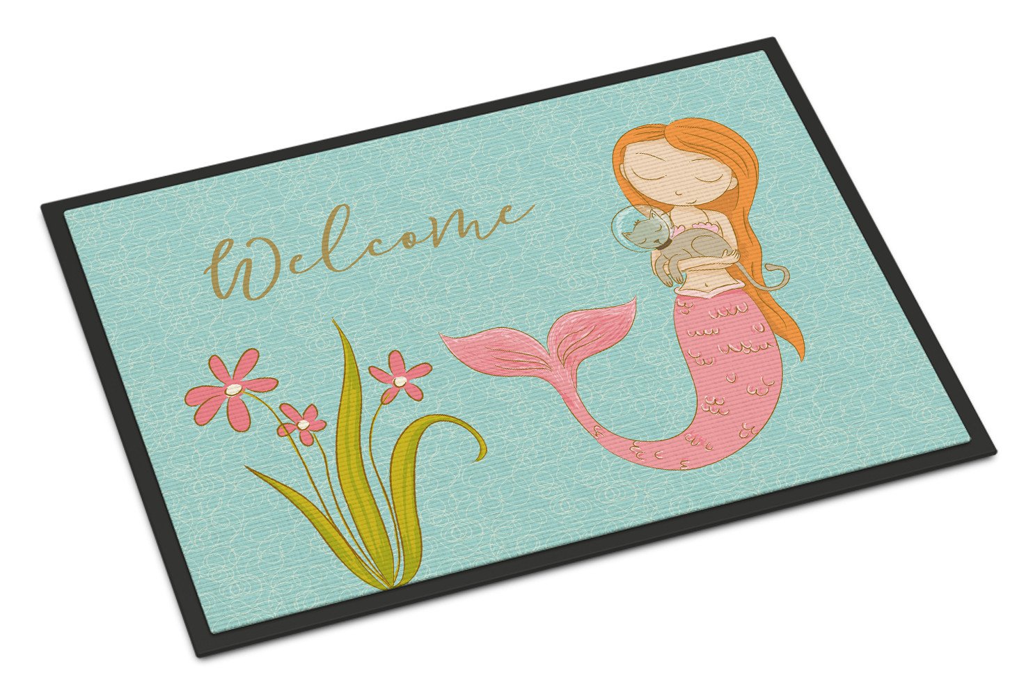 Mermaid with Cat Welcome Indoor or Outdoor Mat 24x36 BB8548JMAT by Caroline's Treasures