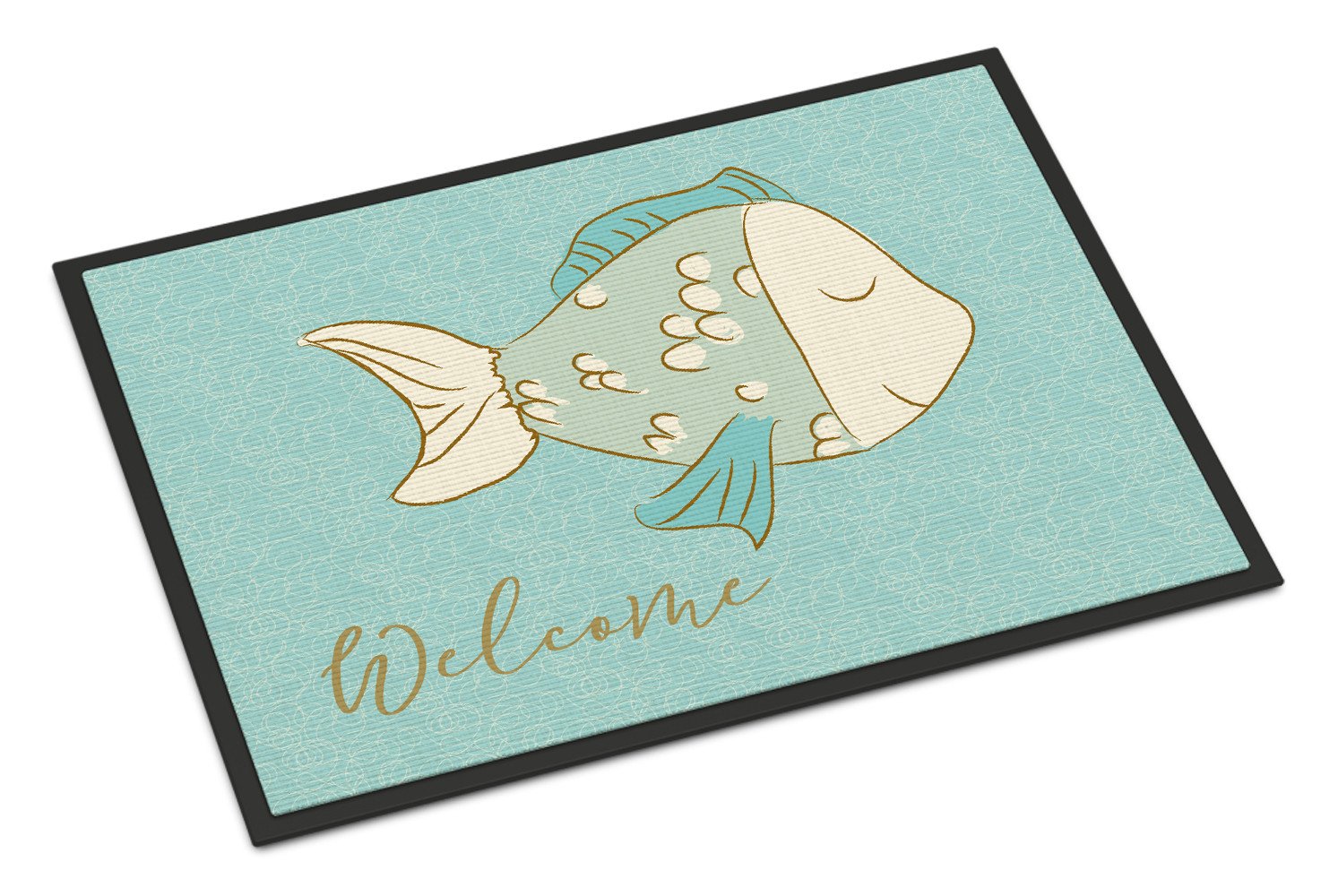 Blue Fish Welcome Indoor or Outdoor Mat 24x36 BB8549JMAT by Caroline's Treasures