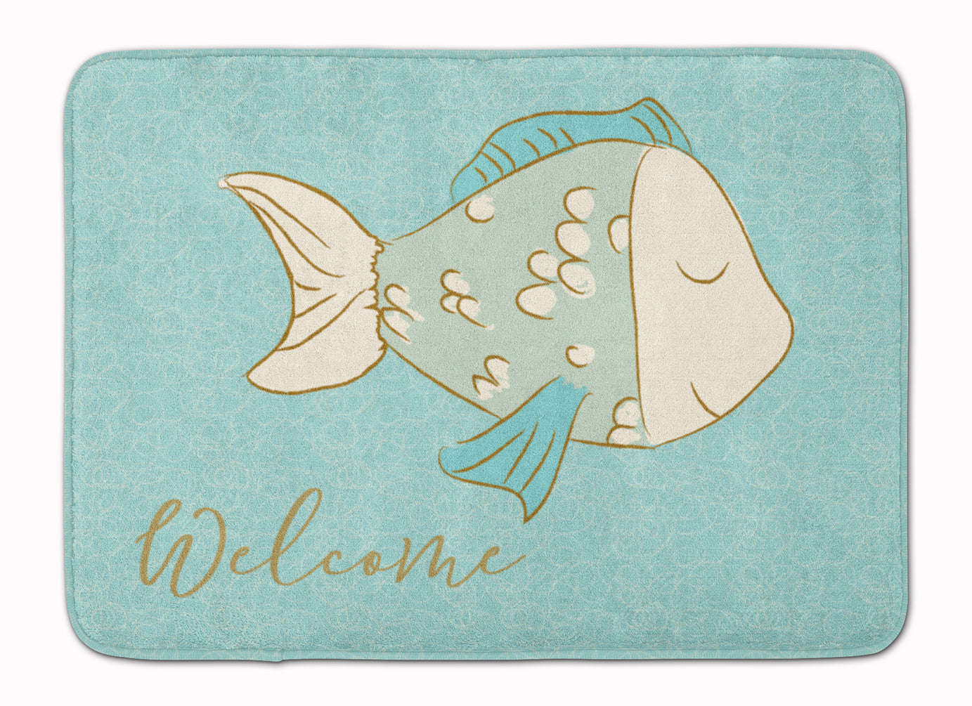 Blue Fish Welcome Machine Washable Memory Foam Mat BB8549RUG - the-store.com