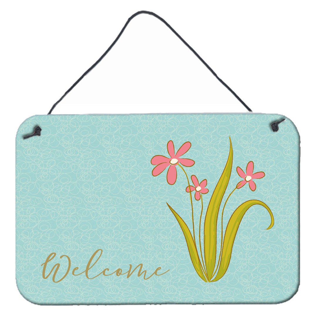 Flowers Welcome Wall or Door Hanging Prints BB8552DS812 by Caroline's Treasures