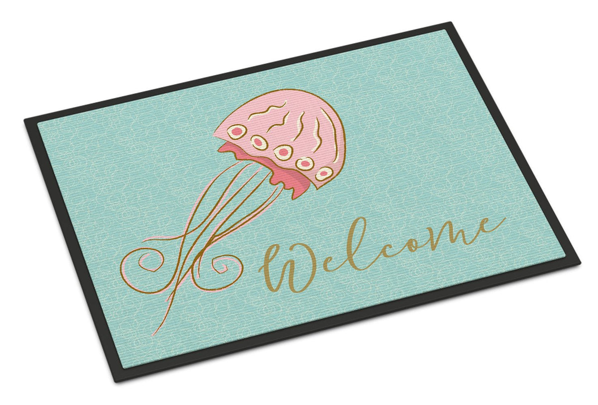 Jelly Fish Welcome Indoor or Outdoor Mat 24x36 BB8555JMAT by Caroline&#39;s Treasures