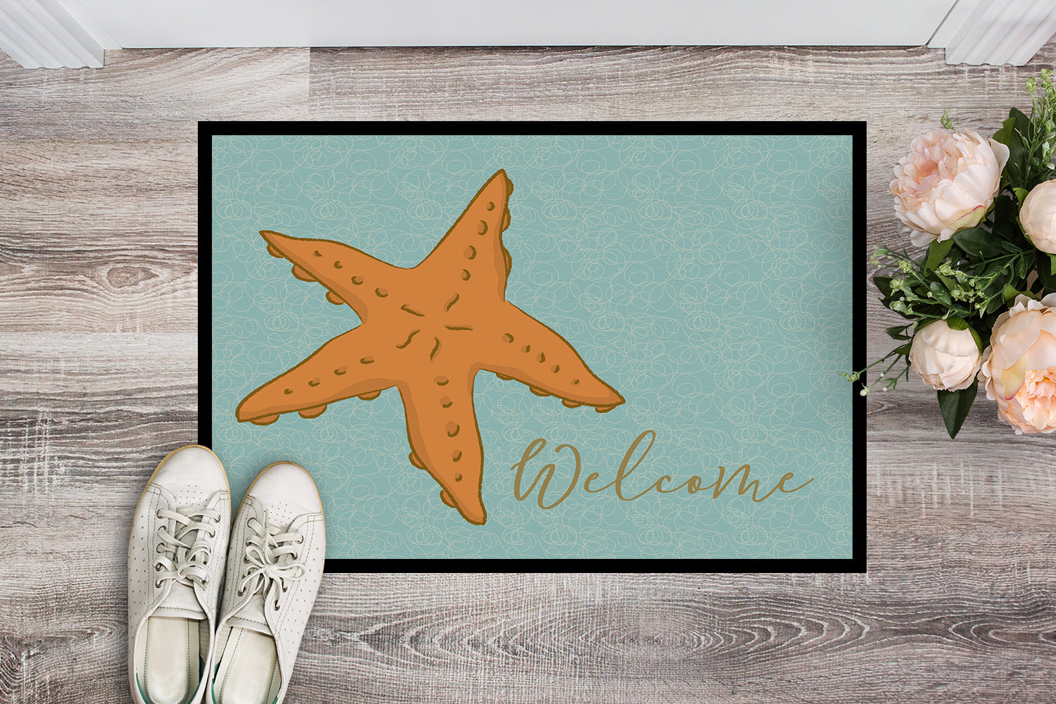 Starfish Welcome Indoor or Outdoor Mat 18x27 BB8559MAT - the-store.com