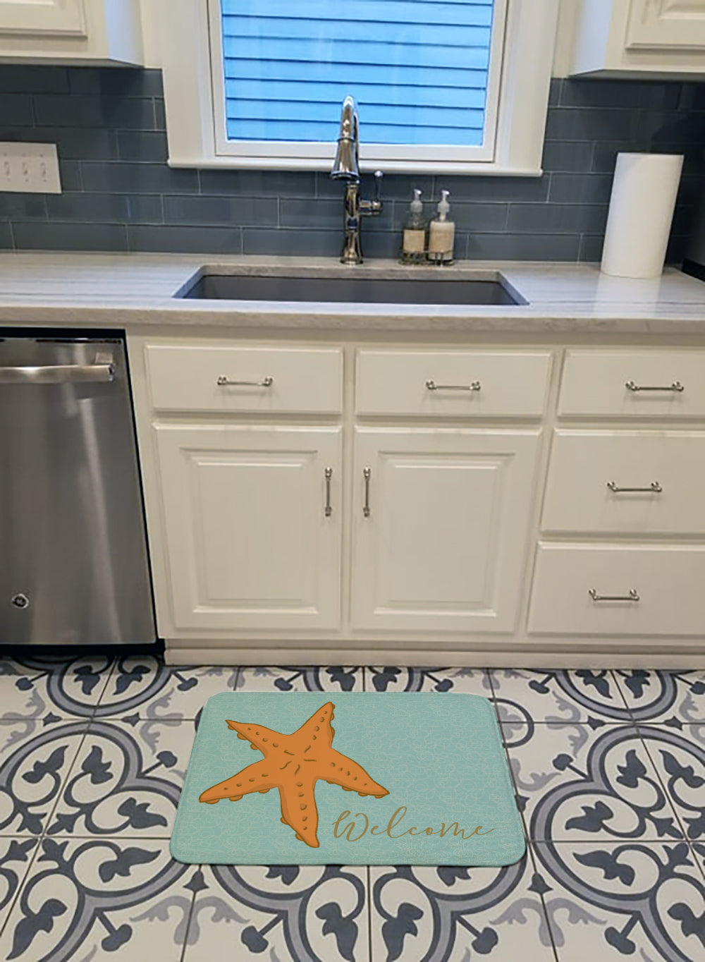 Starfish Welcome Machine Washable Memory Foam Mat BB8559RUG - the-store.com