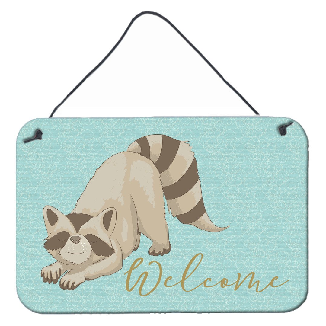 Raccoon Welcome Wall or Door Hanging Prints BB8560DS812 by Caroline's Treasures