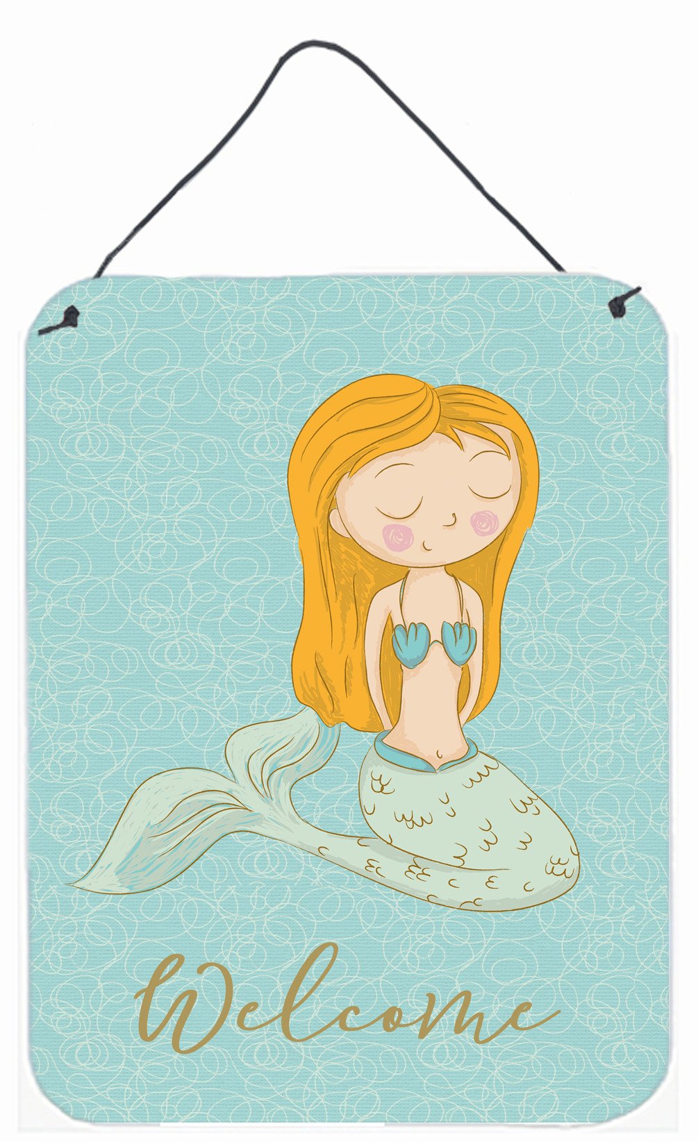 Mermaid Welcome Wall or Door Hanging Prints BB8568DS1216 by Caroline's Treasures