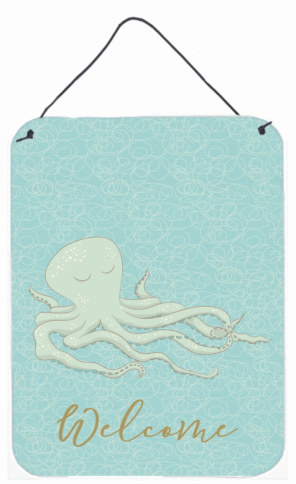 Octopus Welcome Wall or Door Hanging Prints BB8573DS1216 by Caroline's Treasures