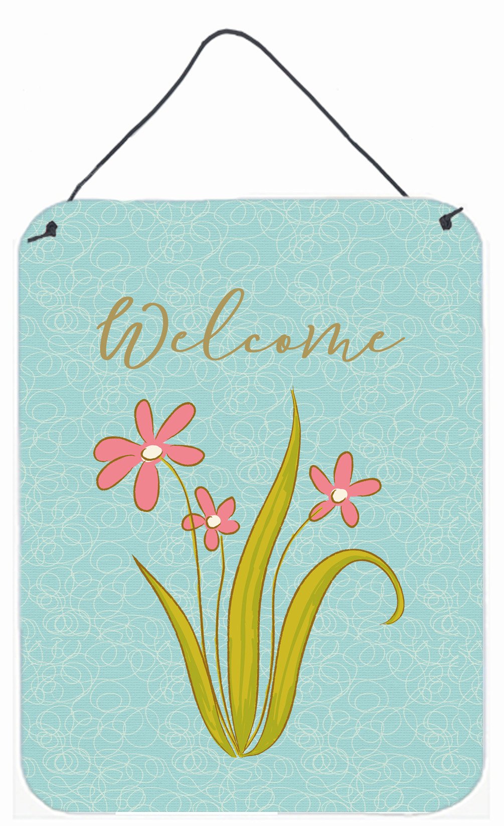 Flowers Welcome Wall or Door Hanging Prints BB8574DS1216 by Caroline's Treasures