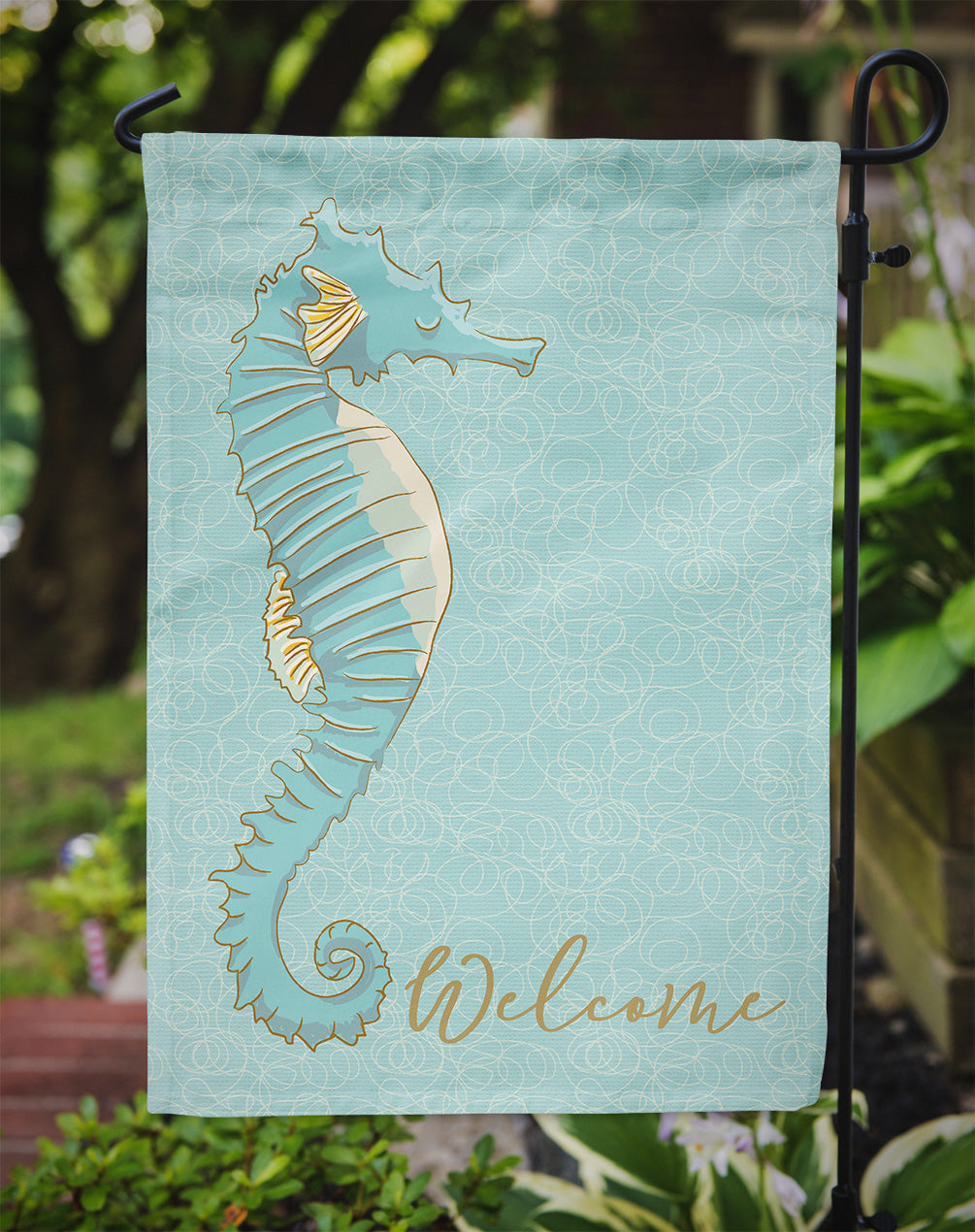 Seahorse Welcome Flag Garden Size BB8575GF  the-store.com.