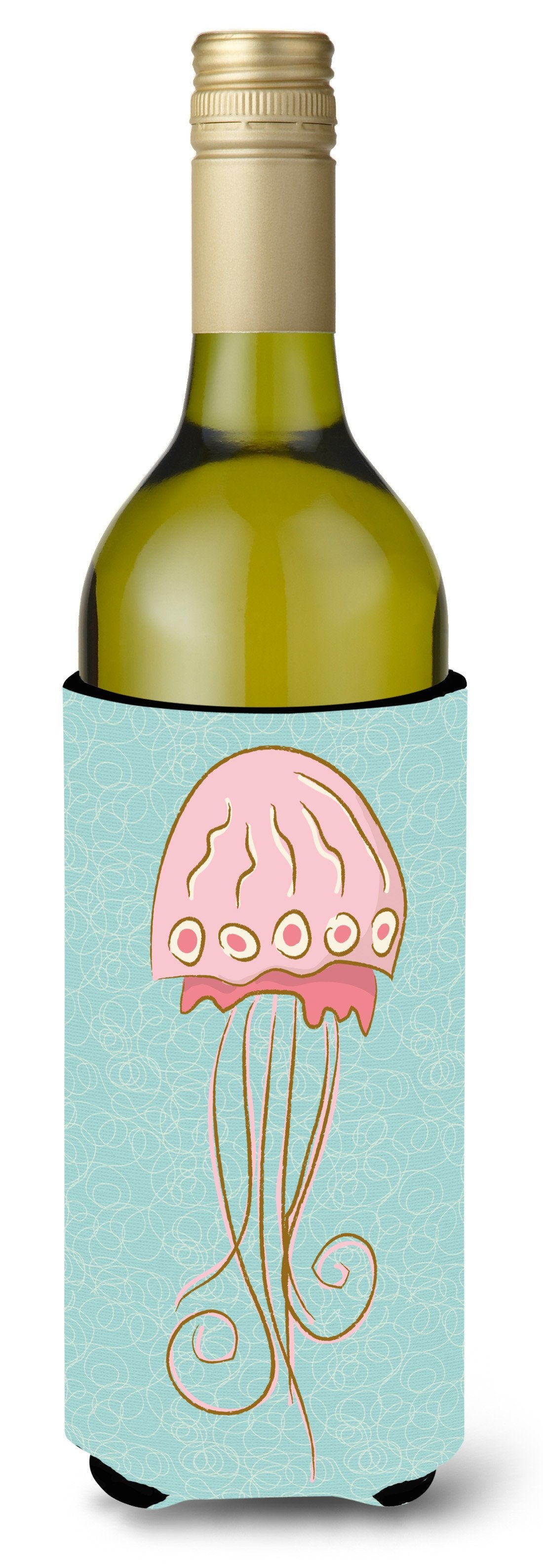 Jelly Fish Wine Bottle Beverge Insulator Hugger BB8576LITERK by Caroline&#39;s Treasures