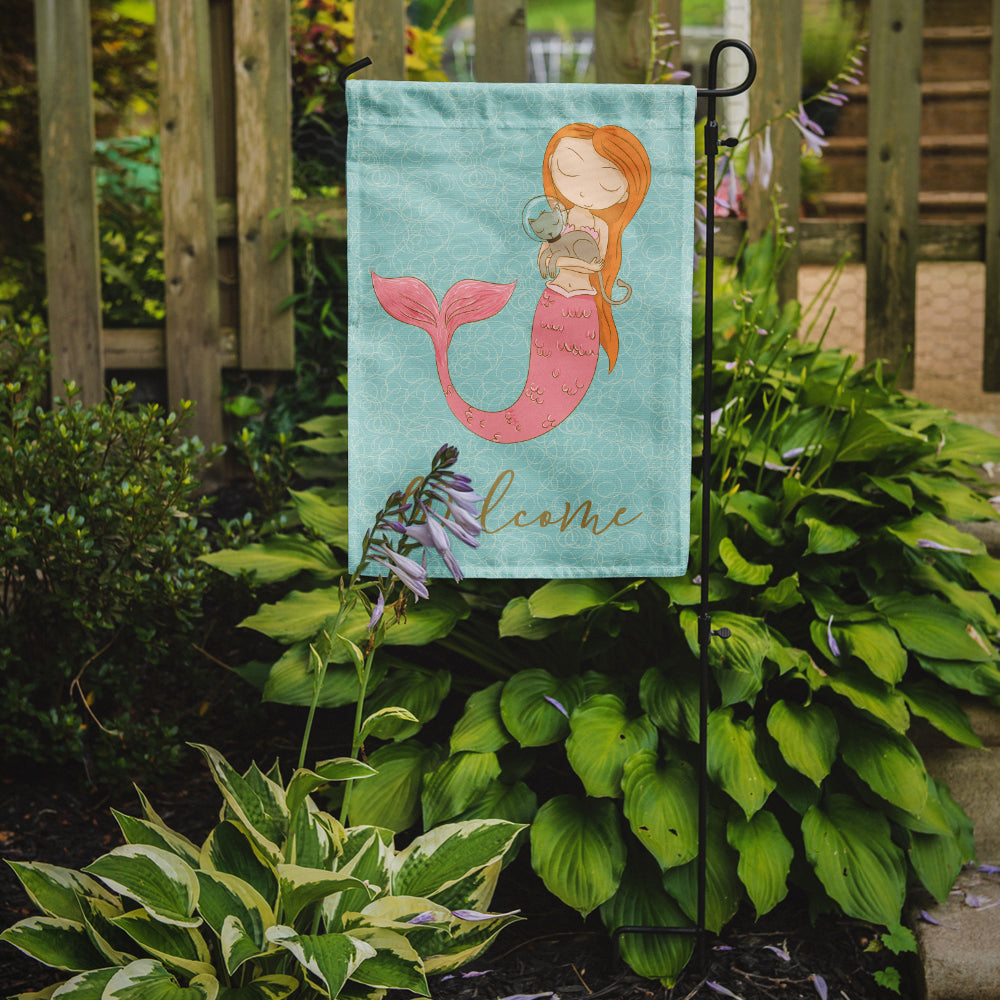 Mermaid with Cat Welcome Flag Garden Size BB8577GF  the-store.com.