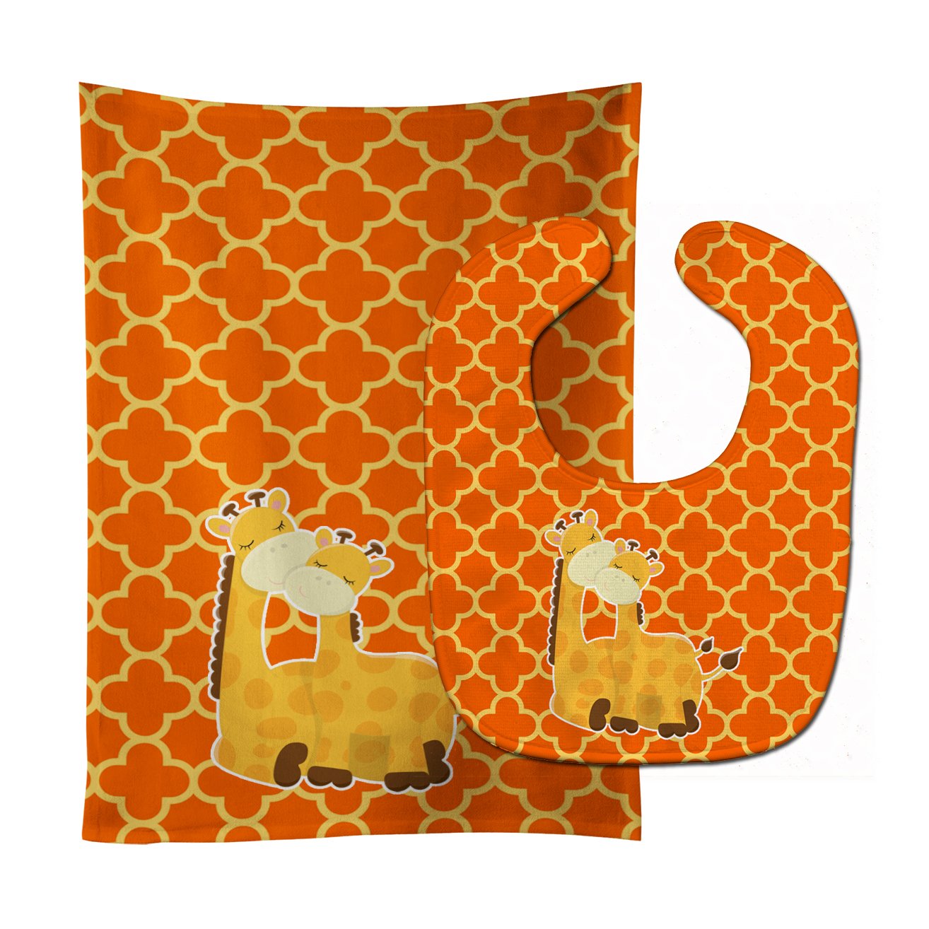 Giraffes Baby Bib & Burp Cloth BB8588STBU by Caroline's Treasures